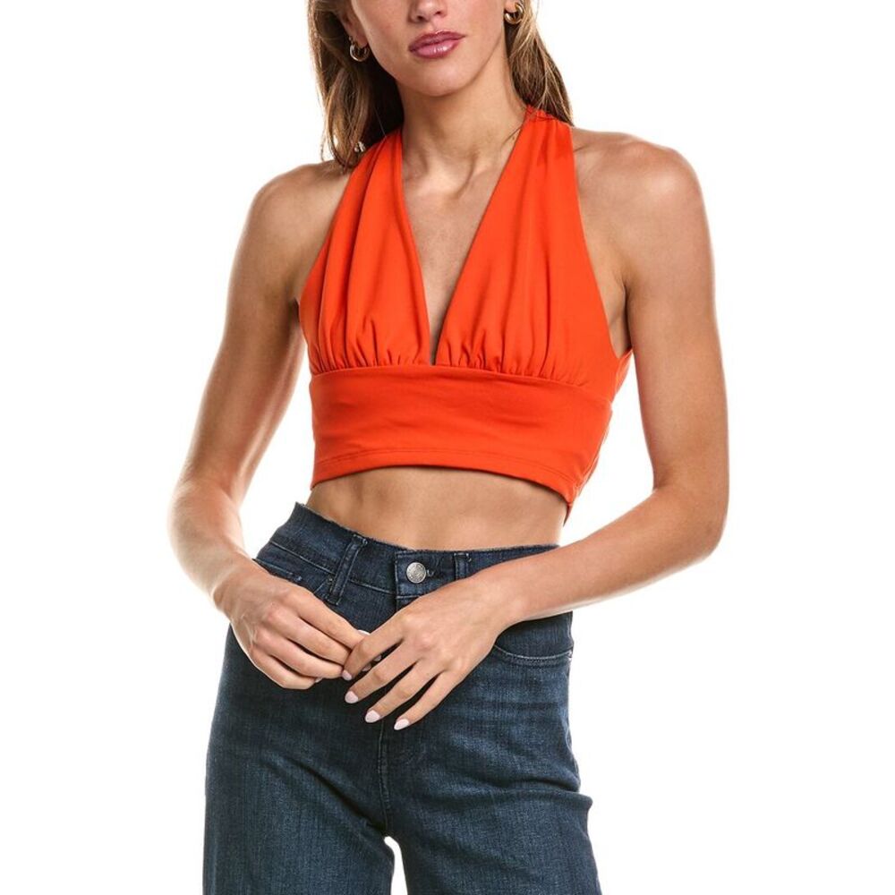 Susana Monaco Womens  Deep V Cross Back Tank, Orange